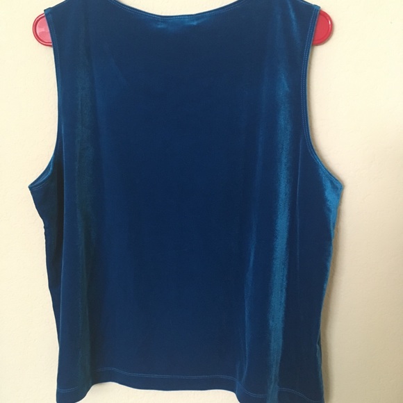 ✨Stunning✨Velvet Peacock Blue Tank Top💙Petite XL - Picture 4 of 8